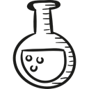 flask, education, Test Tube, Chemistry, experiment, Flasks, laboratory Black icon
