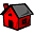 Building, house, Home Red icon