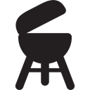 Camping, Cooker, Cooking, Barbecue, garden Black icon