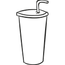 drink, Refreshment, drinks, paper, Cups, food, straw Black icon