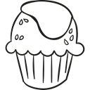 Bakery, baker, food, Dessert, breakfast, Cupcakes, sweet Black icon