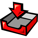 inbox, Box Black icon