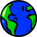 earth, globe, planet, world Blue icon