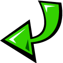 Back, Backward, green, Left, Arrow, previous, prev Black icon