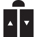 technology, Elevators, Elevator, transportation, down arrow, up arrow Black icon