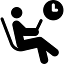 Expectation, reading, waiting, people, time, Clock, Expecting Black icon