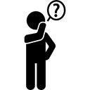 Questions, meditating, think, people, meditation, Questioning, question mark Black icon