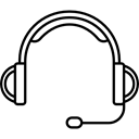 technology, Microphones, help, earphones, customer service, Telemarketer, Telemarketing Black icon