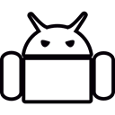 robot, logotype, software, Logos, shapes, Operative System Black icon