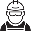 people, Glasses, helmet, Construction, Working, Protection Black icon