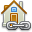 Building, house, Home, Link Black icon