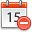Calendar, delete, date, Del, remove, Schedule OrangeRed icon