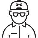 manager, Avatar, worker, Glasses, Man, repair, people Black icon