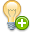 plus, Light bulb, Add Black icon