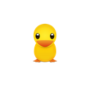 bird, twitter, yellow, Social, Sn, ducky, Animal, trans, social network Black icon