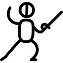 olympic, Fencing, fence, foil, stick man, fight, sports Black icon