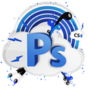 adobe, Ps, Cs, photoshop, cs4 Black icon