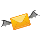 Letter, envelop, Message, bat, mail, Email Black icon