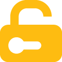 security, Unlock Orange icon