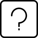 Questioning, square, customer service, question mark, interface Black icon