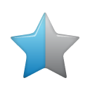 Favourite, star, half, bookmark DarkGray icon