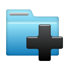 Folder, Add, plus SkyBlue icon