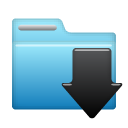 fall, Decrease, Descend, Folder, Down, download, descending SkyBlue icon