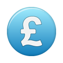 Cash, pound, Currency, coin, Money, Blue SteelBlue icon