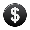 coin, Dollar, Money, Currency, Black, Cash DarkSlateGray icon