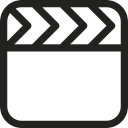 cinema, video player, filming, video play, film, movie Black icon