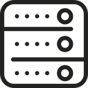 Circles, internet, Squares, Database, Servers, technology Black icon