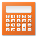 Calc, red, calculation, calculator Chocolate icon