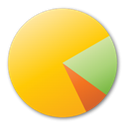yellow, graph, pie, chart Gold icon