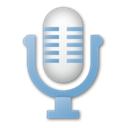 Blue, Microphone, mic Black icon