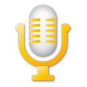Microphone, yellow, mic Black icon