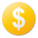 Dollar, Cash, yellow, Currency, coin, Money Gold icon