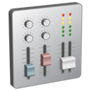 Mixer, sound, voice Silver icon