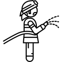 people, worker, work, Firefighting, firefighter, water Icon