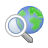planet, Find, earth, globe, world, search, seek DarkGray icon