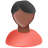Human, Black, Man, user, Account, person, member, male, profile, people, red Salmon icon
