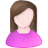 Female, Human, woman, Brown, Account, member, profile, White, person, user, people, pink Violet icon