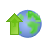 Ascending, world, earth, increase, upload, Up, Ascend, earth up, globe, planet, rise CornflowerBlue icon