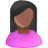 Account, pink, woman, user, Black, people, Human, Female, member, profile, person Icon
