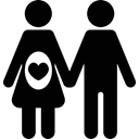Couple, woman, Man, Marriage, Heart, pregnancy, people Black icon