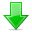Down, Descend, fall, download, descending, Decrease Green icon