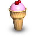 Ice cream, mac Black icon
