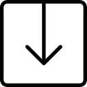 button, Downloading, Squares, down arrow, square, Arrows Black icon