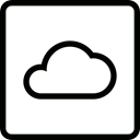 square, Cloudy, nature, button, Clouds, weather Black icon