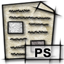 Postscript, mime, Gnome, Application Black icon
