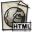 File, Text, Gnome, mime, document, html Black icon